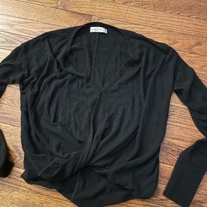 Black sweater with cross front